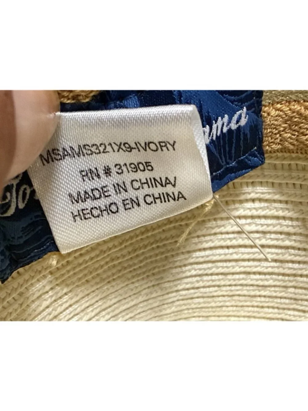 Tommy Bahama Men's Hat Natural Paper Fedora Straw Marlin Logo Summer Beach